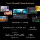 ASUS ProArt P16 OLED H7606WI-ME026W - AMD Ryzen AI 9 - HX 370 / up to 5.1 GHz - Win 11 Home - GeForce RTX 4070 - 64 GB RAM - 2 TB SSD NVMe - 16" OLED touchscreen 3840 x 2400 (4K) - Wi-Fi 7, Bluetooth - nano black thumbnail 9