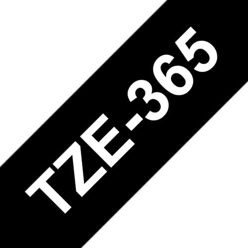 Brother TZe-365 - White on black - Roll (3.6 cm x 8 m) 1 cassette(s) laminated tape - for P-Touch PT-3600, 530, 9200, 9400, 9500, 9600, 9700, 9800, P900, P950, P-Touch R RL-700