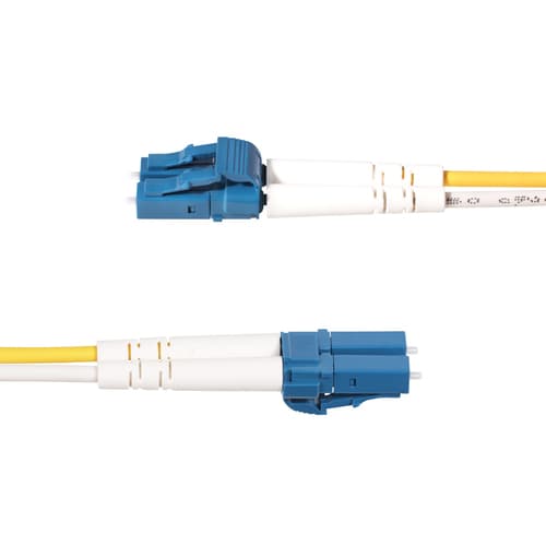 StarTech.com 15m (50ft) LC to SC (UPC) OS2 Single Mode Duplex Fiber Optic Cable, 9/125�m, Laser Optimized, 10G, Bend Insensitive, Low Insertion Loss - LSZH Fiber Patch Cord (SMLCSC-OS2-15M) - Patch cable - LC/UPC single-mode (M) to SC/UPC single-mode (M) - 15 m - 2 mm - fibre optic - duplex - 9 / 125 micron - OS1/OS2 - halogen-free, passive - yellow — view 6