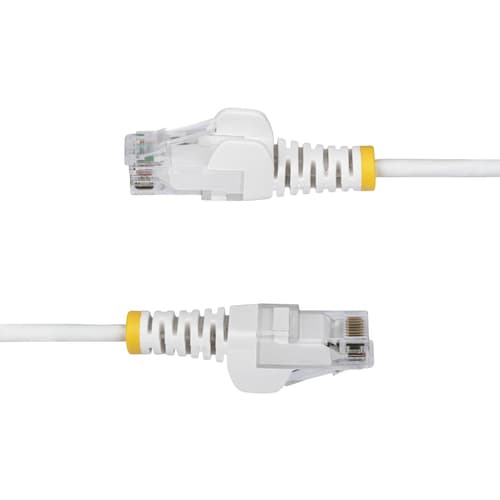 StarTech.com - Patch cable - RJ-45 (M) to RJ-45 (M) - 3.6 mm - UTP - CAT 5/5e/6 - IEEE 802.3bt - halogen-free, snagless, straight - white — view 4