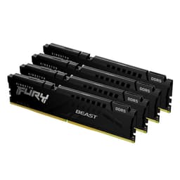 Kingston FURY Beast - DDR5 - kit - 64 GB: 4 x 16 GB - DIMM 288-pin - 5200 MT/s / PC5-41600 - CL40 - 1.25 V - unbuffered - on-die ECC - black