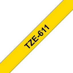 Brother TZe-611 - Black on yellow - Roll (0.6 cm) 1 cassette(s) laminated tape - for Brother PT-D210, D600, H110, P-Touch PT-1005, 1880, E310, P-Touch Cube Pro PT-P910