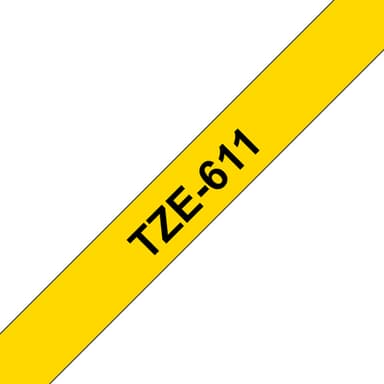 Brother TZe-611 - Black on yellow - Roll (0.6 cm) 1 cassette(s) laminated tape - for Brother PT-D210, D600, H110, P-Touch PT-1005, 1880, E310, P-Touch Cube Pro PT-P910