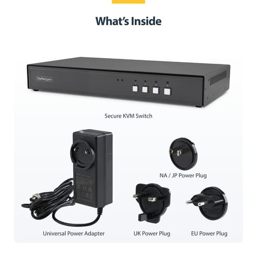StarTech.com - KVM switch - secure - 4 x KVM port(s) - 1 local user - desktop - TAA Compliant — view 10