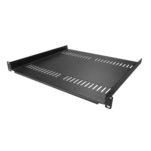 StarTech.com 2-Pack 1U Server Rack Shelf, Vented, 44lb Capacity, 16" Deep (CABSHELF116V2PK) - Rack shelf - black - 1U - 19" (pack of 2)