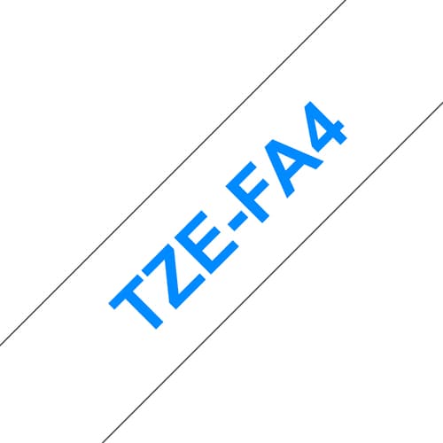 Brother TZe-FA4 - Fabric - blue on white - Roll (1.8 cm x 3 m) 1 cassette(s) tape - for P-Touch PT-3600, D400, D450, D600, E300, E310, E550, H101, H500, P700, P750, P900, P950