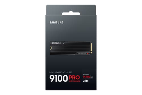 Samsung 9100 PRO MZ-VAP2T0 - SSD - encrypted - 2 TB - internal - M.2 2280 - PCI Express 5.0 x4 (NVMe) - 256-bit AES - TCG Opal Encryption 2.0 - integrated heatsink - black — view 10