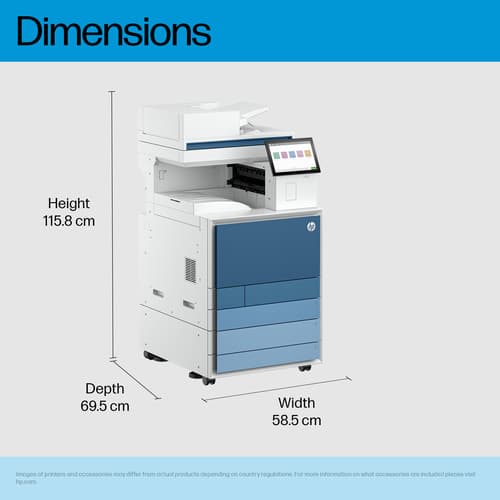 HP LaserJet Enterprise MFP 8801dn - Multifunction printer - colour - laser - A3 (297 x 420 mm) (original) - A3/Ledger (media) - up to 60 ppm (copying) - up to 60 ppm (printing) - 2180 sheets - 33.6 Kbps - Gigabit LAN, USB 3.0, USB 2.0 host, USB 3.0 host — view 5