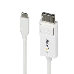 StarTech.com 6.6ft (2m) USB C to DisplayPort 1.2 Cable, Bidirectional - DisplayPort cable - 24 pin USB-C (M) to DisplayPort (M) - Displayport 1.2/Thunderbolt - 1.9 m - 4K60Hz support, bi-directional, active - white