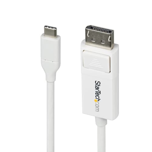 StarTech.com 6.6ft (2m) USB C to DisplayPort 1.2 Cable, Bidirectional - DisplayPort cable - 24 pin USB-C (M) to DisplayPort (M) - Displayport 1.2/Thunderbolt - 1.9 m - 4K60Hz support, bi-directional, active - white