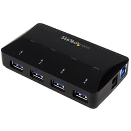 StarTech.com 4-Port USB 3.0 Hub plus Dedicated Charging Port - 1 x 2.4A Port - Desktop USB Hub and Fast-Charging Station (ST53004U1C) - USB peripheral sharing switch - 4 x SuperSpeed USB 3.0 - desktop - for P/N: SDMSDRWU3AC, USB312SAT3CB, USB315CB2M, USBLT1MWS, USBLT2MBR, USBLTM1MBK, USBLTM1MWH