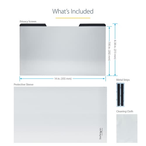 StarTech.com Laptop Privacy Screen for 15" Notebook, Magnetic Removable Laptop Display Security Filter, Blue Light Reducing Screen Protector, 16:9, Matte/Glossy, +/-30 Degree Viewing - Blue Light Filter (PRIVSCNLT15) - Notebook privacy filter - removable - magnetic - 15" - transparent - TAA Compliant - for P/N: LTSTND2IN1 — view 17