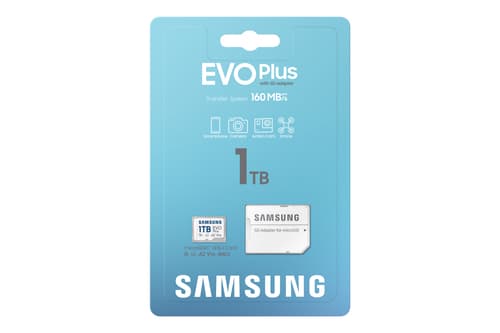 Samsung EVO Plus MB-MC1T0SA - Flash memory card (microSDXC to SD adapter included) - 1 TB - A2 / Video Class V30 / UHS-I U3 / Class10 - microSDXC UHS-I — view 6
