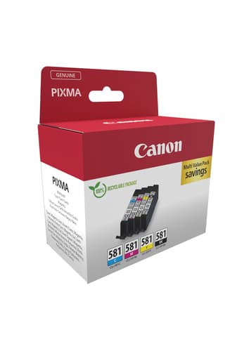 Canon CLI-581 BK/C/M/Y Multi Pack - 4-pack - 5.6 ml - black, yellow, cyan, magenta - original - box - ink tank - for PIXMA TS6251, TS6350, TS6351, TS705, TS8252, TS8350, TS8351, TS8352, TS9550, TS9551