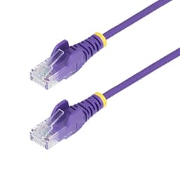 StarTech.com 15m Purple Slim CAT6 Ethernet Cable, Snagless, 28AWG, LSZH - Patch cable - RJ-45 (M) to RJ-45 (M) - 15 m - 3.6 mm - UTP - CAT 5/5e/6 - IEEE 802.3bt - snagless, halogen-free, stranded copper - purple
