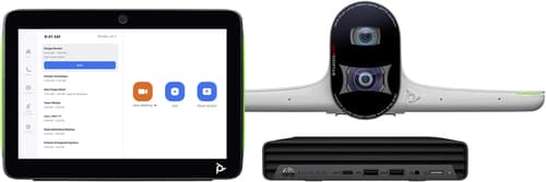 Poly Studio Large Room Bundle - For Zoom Rooms - video conferencing kit (Poly Studio E70 camera, Poly TC10 touch controller, HP Mini Conferencing PC) - Zoom Certified - white