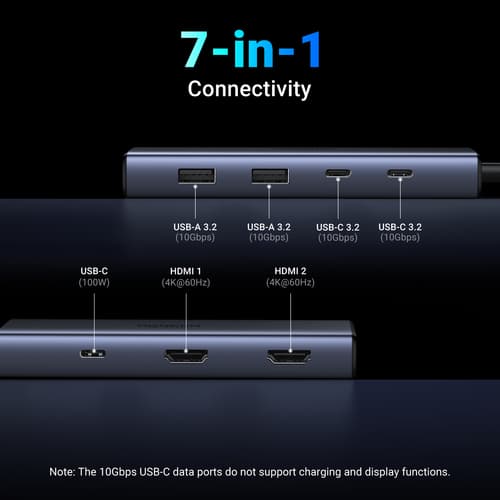 UGREEN 7IN1 DOCK USB-C TO 2 HDMI — view 5