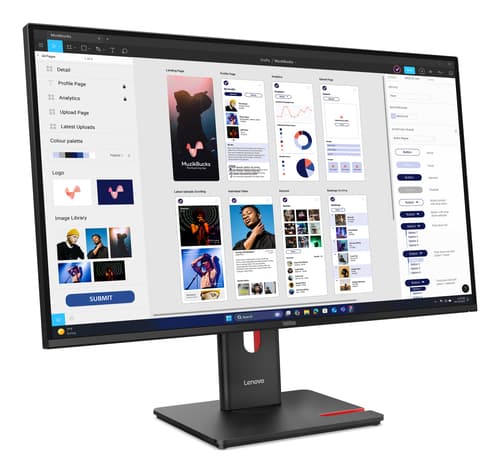Lenovo ThinkVision T32UD-40 - LED monitor - 32" (31.5" viewable) - 3840 x 2160 4K @ 75 Hz - IPS - 350 cd/m� - 1500:1 - 4 ms - HDMI, DisplayPort, USB-C - eclipse black — view 4