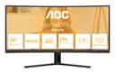 AOC Basic-line CU34B3E - B3 Series - LED monitor - curved - 34" - 3440 x 1440 WQHD @ 120 Hz - VA - 300 cd/m� - 3500:1 - HDR10 - 1 ms - HDMI, DisplayPort - black thumbnail 1
