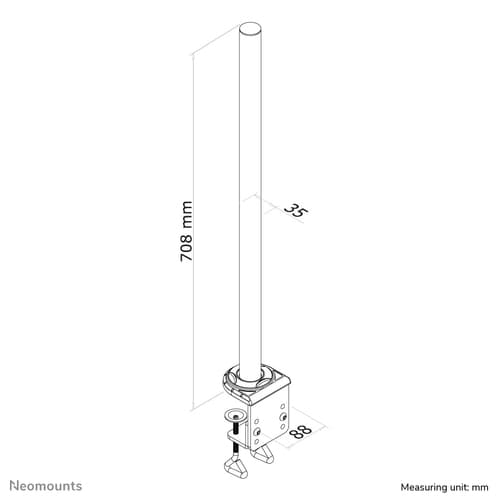 Neomounts FPMA-D935POLE - Mounting component (extension pole) - for LCD display - silver - clamp mountable — view 3