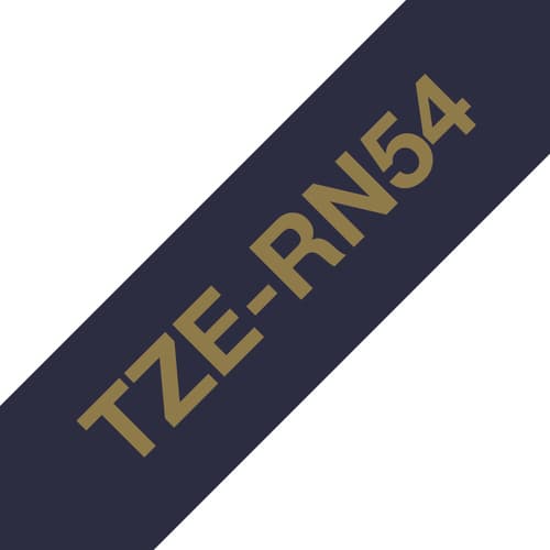 Brother TZe-Rn54 - Satin - gold on navy blue - Roll (2.4 cm x 4 m) 1 cassette(s) ribbon tape - for Brother PT-D600, P-Touch PT-3600, D600, D800, E550, P750, P900, P950, P-Touch EDGE PT-P750