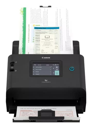 Canon imageFORMULA DR-S350NW - Document scanner - Contact Image Sensor (CIS) - Duplex - max scan width: 8.5" - 600 dpi x 600 dpi - up to 50 ppm (mono) / up to 50 ppm (colour) - ADF (60 sheets) - up to 9000 scans per day - USB 3.2 Gen 1, Gigabit LAN, Wi-Fi(ac)