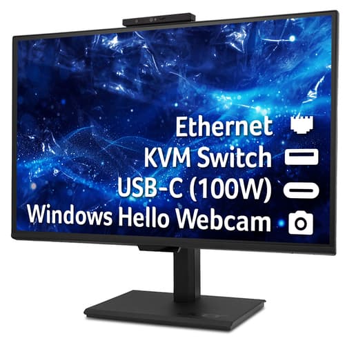 Acer Vero B248Y Gbemiqprcuzx - B8 Series - LCD monitor - 24" (23.8" viewable) - 1920 x 1080 Full HD (1080p) - 300 cd/m� - HDR10 - 4 ms - HDMI, DisplayPort, USB-C - speakers - black — view 4