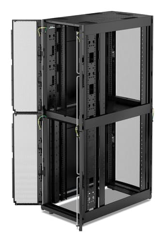 APC NetShelter SX Colocation - Rack cabinet - 2 x 600W x 1070D mm, with sides - floor-standing - black - 42U - 19" - TAA Compliant — view 4