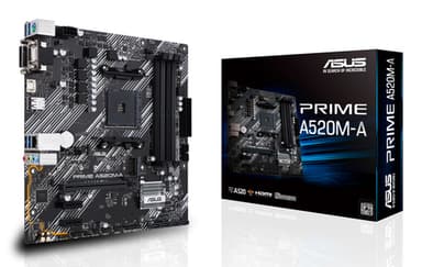ASUS PRIME A520M-A II/CSM - Motherboard - micro ATX - Socket AM4 - AMD A520 Chipset - USB 3.2 Gen 1 - Gigabit LAN - onboard graphics (CPU required) - HD Audio (8-channel)