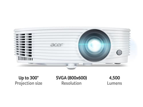 Acer P1157i - DLP projector - portable - 3D - 4500 ANSI lumens - SVGA (800 x 600) - 4:3 — view 5