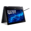 Acer Chromebook Spin 511 R756TN-TCO - Flip design - Intel N-series - N100 / up to 3.4 GHz - Chrome OS - UHD Graphics - 8 GB RAM - 128 GB eMMC - 11.6" IPS touchscreen 1366 x 768 - Wi-Fi 6E - shale black - kbd: UK thumbnail 1