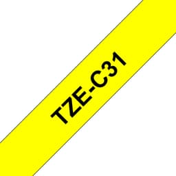Brother TZe-C31 - Black on fluorescent yellow - Roll (1.2 cm x 5 m) 1 cassette(s) laminated tape - for Brother PT-D210, D600, H110, P-Touch PT-1005, D450, D800, E310, H110, P300, P900, P950
