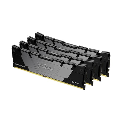 Kingston FURY Renegade - DDR4 - kit - 64 GB: 4 x 16 GB - DIMM 288-pin - 3600 MT/s / PC4-28800 - CL16 - 1.35 V - unbuffered - non-ECC - black