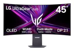 LG UltraGear 45GX950A-B - OLED monitor - gaming - curved - 45" (44.5" viewable) - 5120 x 2160 WUHD @ 165 Hz - 1300 cd/m� - 1500000:1 - DisplayHDR 400 True Black - 0.03 ms - 2xHDMI, DisplayPort, USB-C - speakers - black
