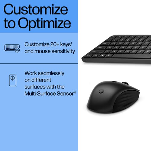 HP 655 - Keyboard and mouse set - 100% - full size - wireless - 2.4 GHz - UK - black - Smart Buy — view 8