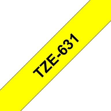 Brother TZe-631 - Self-adhesive - black on yellow - Roll (1.2 cm x 8 m) 1 cassette(s) laminated tape - for Brother PT-H110, P-Touch PT-E310, H200, P-Touch Cube PT-P300, P-Touch Cube Plus PT-P710