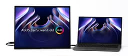 ASUS ZenScreen Fold OLED MQ17QH - OLED monitor - 17.3" - portable - 2560 x 1920 QHD @ 60 Hz - 500 cd/m� - 1000000:1 - DisplayHDR 500 True Black - 0.2 ms - Mini HDMI, 2xUSB-C - stardust grey