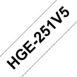 Brother HGE-251V5 - Black on white - Roll (2.4 cm x 8 m) 5 cassette(s) laminated tape - for P-Touch PT-9500pc, PT-9700PC, PT-9800PCN, P-Touch R RL-700S