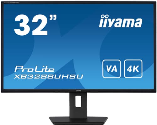 iiyama ProLite XB3288UHSU-B5 - LED monitor - 32" (31.5" viewable) - 3840 x 2160 4K @ 60 Hz - VA - 300 cd/m� - 3000:1 - 3 ms - 2xHDMI, DisplayPort - speakers - matte, black
