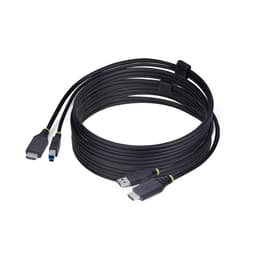 StarTech.com 10ft (3m) HDMI and USB 5Gbps KVM Cable - Keyboard / video / mouse (KVM) cable - HDMI, USB Type A (M) to HDMI, USB Type B (M) - 3 m - 4K60Hz support, HDR10 support - black