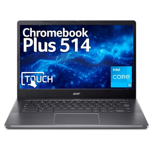 Acer Chromebook Plus 514 CBE594-1T - Intel Core i3 - N305 / up to 3.8 GHz - Chrome OS - UHD Graphics - 8 GB RAM - 256 GB SSD NVMe - 14" IPS touchscreen 1920 x 1080 (Full HD) - Wi-Fi 6E - steel grey - kbd: UK