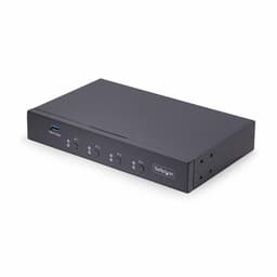 StarTech.com 4-Port KM Switch with Mouse Roaming, USB Switch for Keyboard/Mouse, 3.5mm and USB Audio, Peripheral Sharing for 4 Computers, USB 3.0 Switcher, TAA Compliant - Hotkey/Pushbutton Switching (P4A20132-KM-SWITCH) - Keyboard/mouse switch - 1 local user - desktop - TAA Compliant
