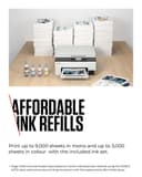Wi-Fi, print, scan, copy and cloud 15ppm (mono), 10ppm (colour) 250 sheet cassette Refillable ink tank USB, dual band wi-fi and ethernet thumbnail 10