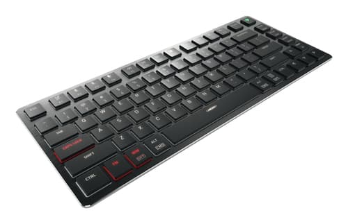 CHERRY KW X ULP 2.0 MINI - Keyboard (pouch) - 75% - compact - backlit - wireless - 2.4 GHz, Bluetooth 5.2, USB - QWERTY - US - key switch: CHERRY MX Ultra Low Profile - black — view 3