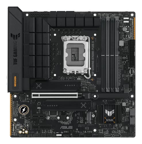 ASUS TUF GAMING B760M-PLUS II - Motherboard - micro ATX - LGA1700 Socket - B760 Chipset - USB-C 3.2 Gen 2x2, USB 3.2 Gen 2, USB 3.2 Gen 1 - 2.5 Gigabit LAN - onboard graphics (CPU required) - HD Audio (8-channel)