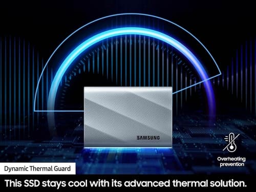 Samsung T9 MU-PK1T0G - SSD - encrypted - 1 TB - external (portable) - USB 3.2 Gen 2x2 (USB-C connector) - 256-bit AES - grey — view 6