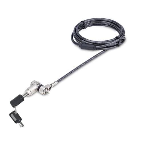 StarTech.com Universal Laptop Lock 6.6ft (2m), Security Cable For Notebook Compatible With Noble Wedge�/Nano/K-Slot, Keyed Locking Cable - Anti-Theft Cut-Resistant Steel Cable (UNIVK-LAPTOP-LOCK) - Security cable lock - silver, black - 2 m