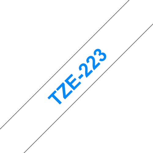 Brother TZe-223 - Blue on white - Roll (0.9 cm x 8 m) 1 cassette(s) laminated tape - for Brother PT-P750, P950, P-Touch PT-E310, P-Touch Cube PT-P300, P-Touch Cube Pro PT-P910 — view 1