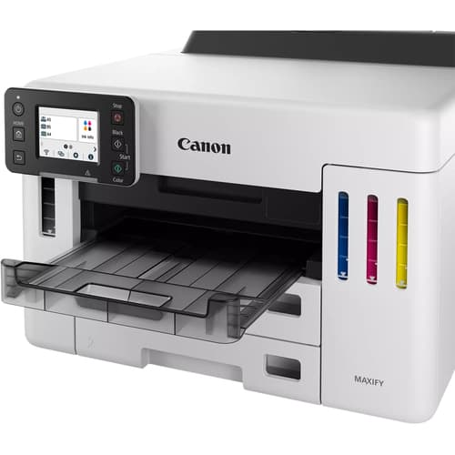 Canon MAXIFY GX5550 A4 Colour Print Only Printer. Refillable Inktank printer. 600 Sheet Capacity, 2x 250 Sheet Cassetts, 100 Sheet Feeder. 24ipm mono, 15ipm colour. USB/WIFI/Ethernet. MacOS/Windows/IOS/Android/ChromeOSWeight: 14.54 KG — view 6