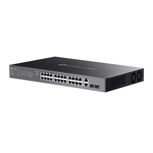 TP-Link Omada ES228GMP V1.6 - Switch - Managed - 24 x 10/100/1000 (PoE+) + 2 x 10/100/1000 + 2 x Gigabit SFP - rack-mountable - PoE+ (384 W) — view 4